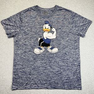 Disney Wicking Athletic T-Shirt Men’s 2X Blue-Gray Heather Donald Duck Flexing